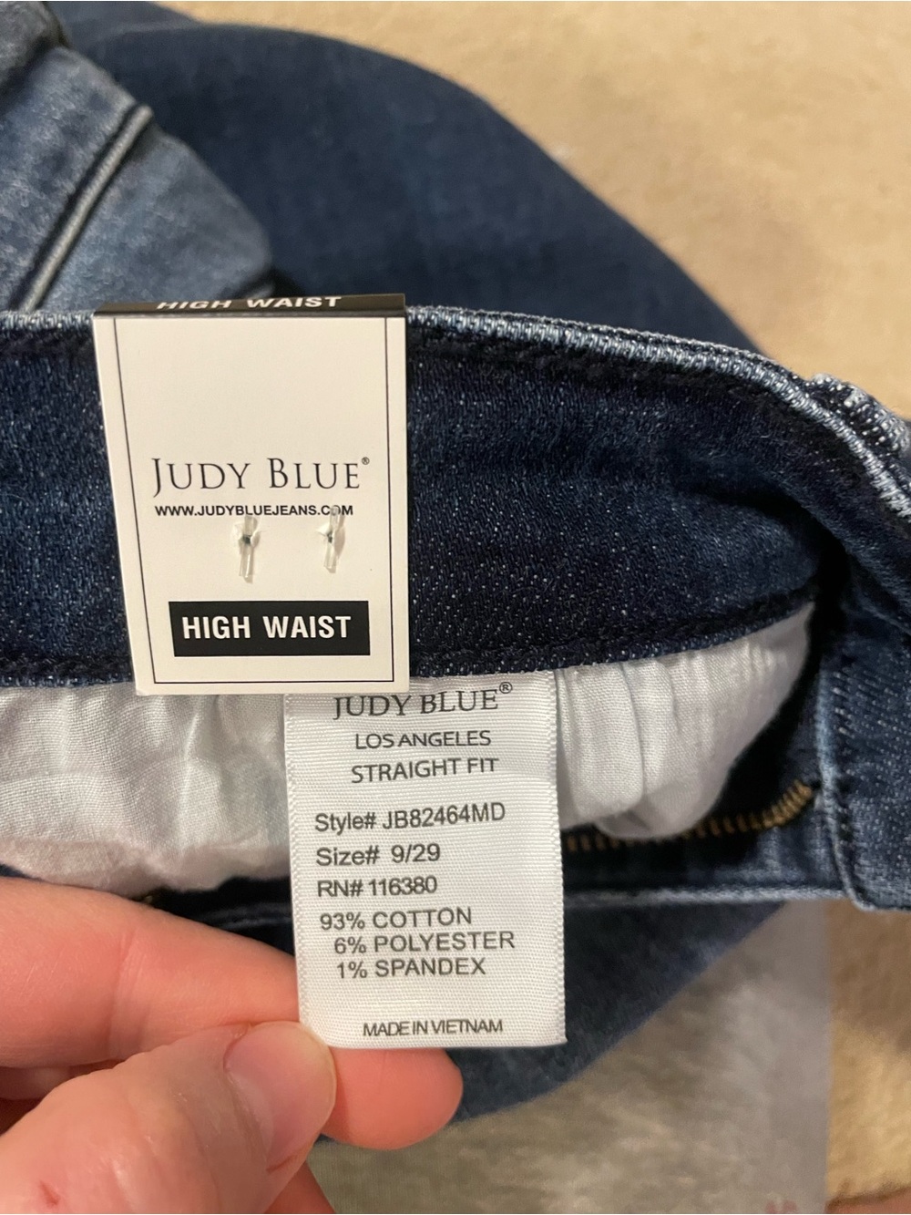Judy Blue Dark Indigo High Rise Straight Jeans